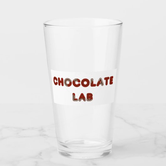 Choc Labrador Kanadische Flagge Glas (Vorderseite)
