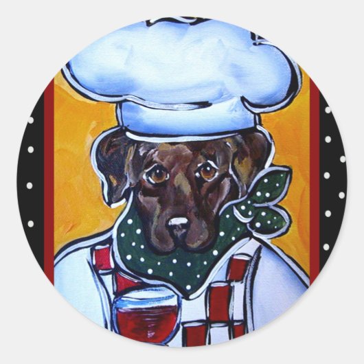 Choc Labrador Koch Runder Aufkleber (Vorderseite)
