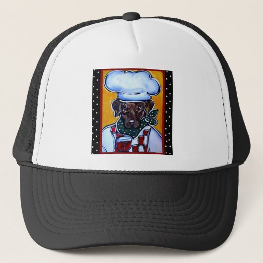 Choc Labrador Koch Truckerkappe (Vorderseite)