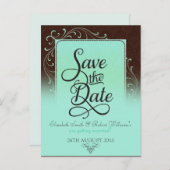 Choc Mint Decke Vintag Save the Date Postkarte (Vorne/Hinten)