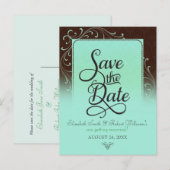 Choc Mint Decke Vintag Save the Date Postkarte (Vorne/Hinten)