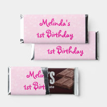 Choc Wrapper - printed Pink Blossoms D1 background