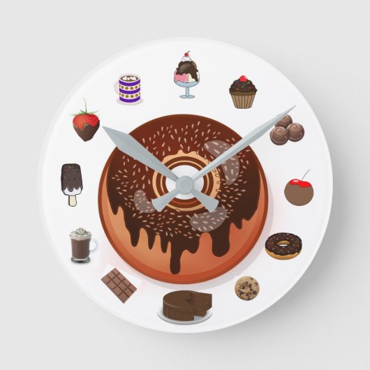 "Chocaholic" Runde Wanduhr (Vorderseite)