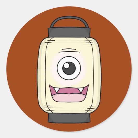 Chochin-obake (Paper Lantern Ghost) Runder Aufkleber (Vorderseite)