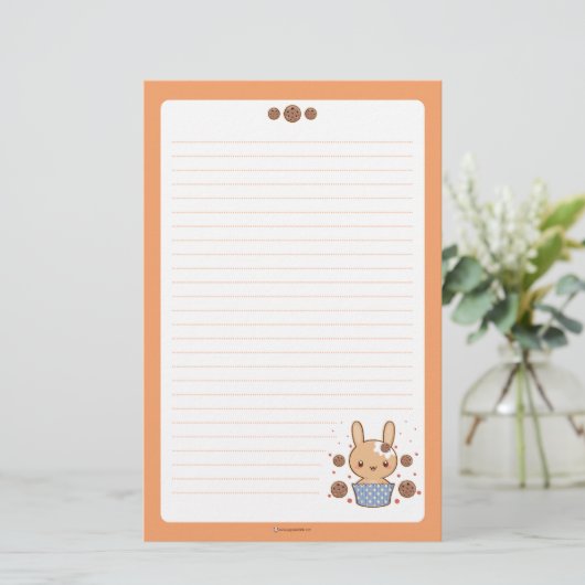 Choclate Chip-Plätzchen-Trüffel-Häschen Briefpapier (Stehend Vorderseite)