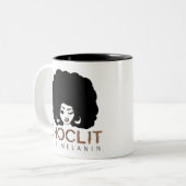 Choclit Black Woman Afro Zweifarbige Tasse (Vorderseite Links)