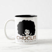 Choclit Black Woman Afro Zweifarbige Tasse (Links)