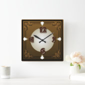Choco Art Deko Quadratische Wanduhr (Zuhause)