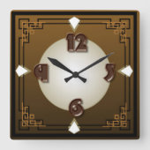 Choco Art Deko Quadratische Wanduhr (Vorderseite)