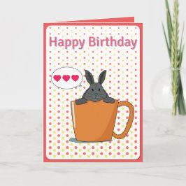 Choco bunny Happy Birthday Card Karte