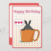 Choco bunny Happy Geburtstagskarte Einladung (Vorne/Hinten)