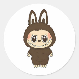 Choco Bunny Rebel Runder Aufkleber