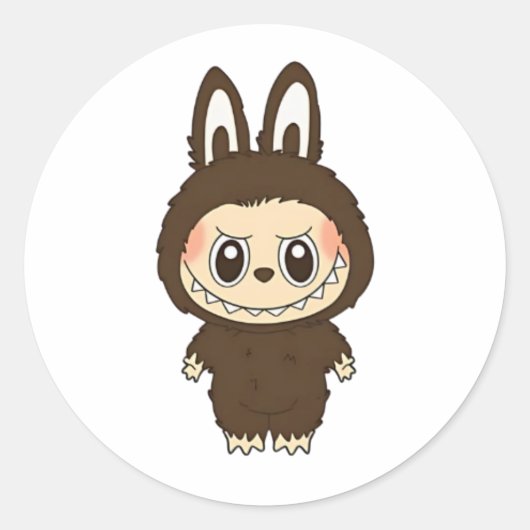 Choco Bunny Rebel Runder Aufkleber (Vorderseite)