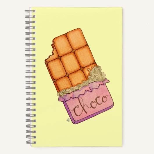 Choco, Cartoon Chocolate Bar Notebook Notizblock (Vorderseite)