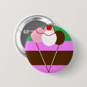 Choco-Creme-Erdbeere-Eiscreme Button (Vorne & Hinten)