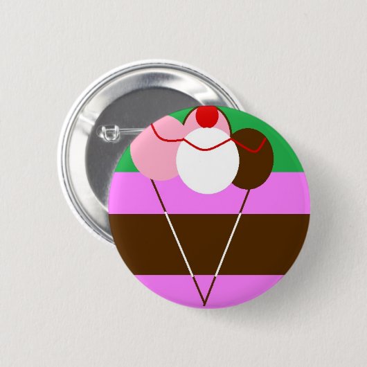 Choco-Creme-Erdbeere-Eiscreme Button (Vorne & Hinten)