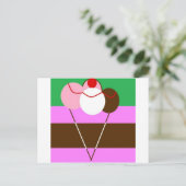 Choco-Creme-Erdbeere-Eiscreme Postkarte (Stehend Vorderseite)