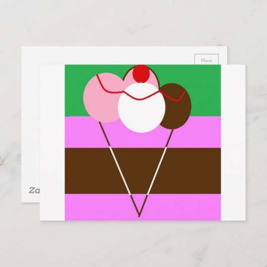 Choco-Creme-Erdbeere-Eiscreme Postkarte (Vorne/Hinten)