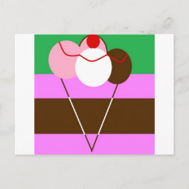 Choco-Creme-Erdbeere-Eiscreme Postkarte