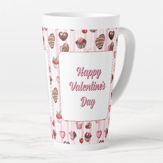Choco Heart Anpassbare Latte-Tasse Milchtasse (Rechte Ecke)
