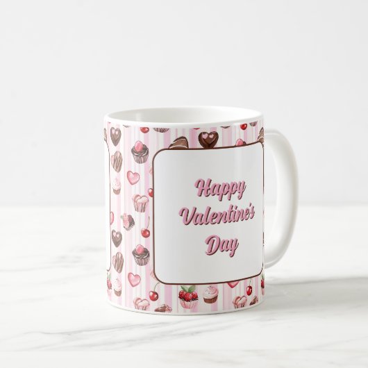 Choco Heart Anpassbare Tasse (VorderseiteRechts)