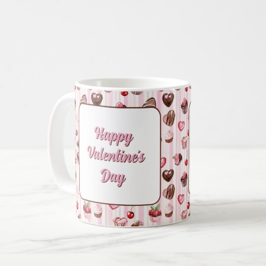 Choco Heart Anpassbare Tasse (Vorderseite Links)