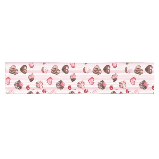 Choco Heart Large Muster Table Runner Kurzer Tischläufer (Horizontal)