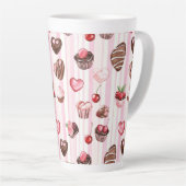 Choco Heart Large Pattern Latte Tasse (Rechte Ecke)