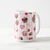 Choco Heart Large Pattern Tasse (VorderseiteRechts)