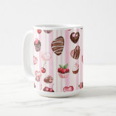 Choco Heart Large Pattern Tasse (Vorderseite Links)