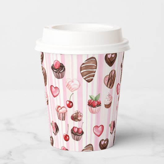 Choco Heart Large Patternpapier Cups Pappbecher (Rückseite)