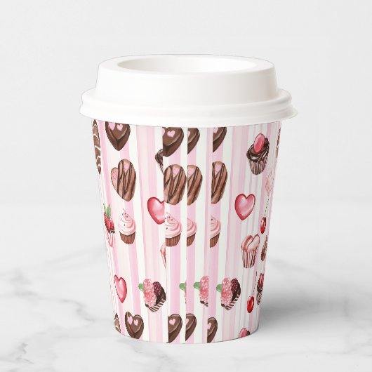 Choco Heart Large Patternpapier Cups Pappbecher (Rechts)