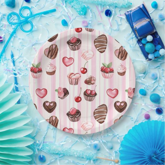 Choco Heart Paper Plate Pappteller (Party)