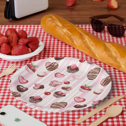 Choco Heart Paper Plate Pappteller (Picknick)