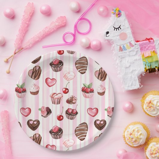 Choco Heart Paper Plate Pappteller (Party)