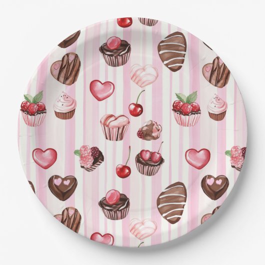 Choco Heart Paper Plate Pappteller (Vorderseite)