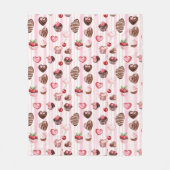 Choco Heart Valentine's Fleece Blanket (Vorderseite)