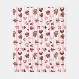 Choco Heart Valentine's Fleece Blanket