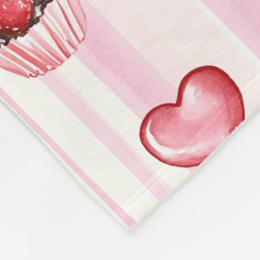 Choco Heart Valentine's Fleece Blanket (Ecke)