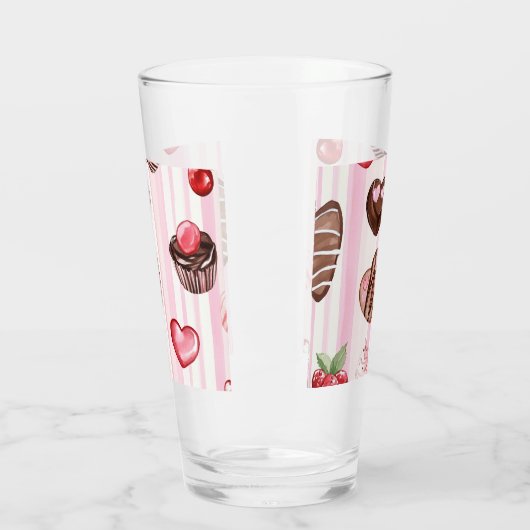 Choco Heart Valentine's Glass Cup Glas (Links)