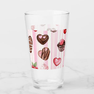 Choco Heart Valentine's Glass Cup Glas