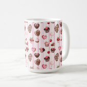 Choco-Herz-Muster-Tasse Kaffeetasse (VorderseiteRechts)