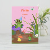 Choco Pond Froggy Fun Geburtstag Einladung (Stehend Vorderseite)