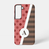 Choco Strawberry Polka Dot and Stripmuster Samsung Galaxy Hülle (Rückseite)