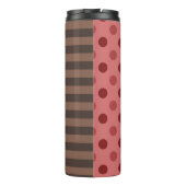 Choco Strawberry Polka Dots and Stripes: Monogramm Thermosbecher (Rückseite)