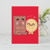 Choco und Pancake Paare Liebe Valentine Matching Einladung (Stehend Vorderseite)