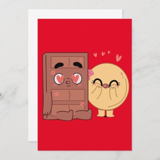 Choco und Pancake Paare Liebe Valentine Matching Einladung (Vorne/Hinten)