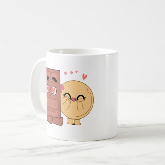 Choco und Pancake Paare Liebe Valentine Matching Kaffeetasse (Vorderseite Links)