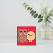 Choco und Pancake Paare Liebe Valentine Matching Quadratische Visitenkarte (Stehend Vorderseite)
