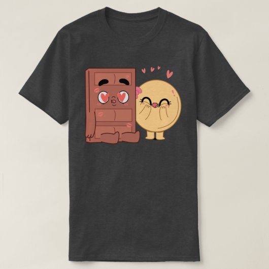 Choco und Pancake Paare Liebe Valentine Matching T-Shirt (Design vorne)